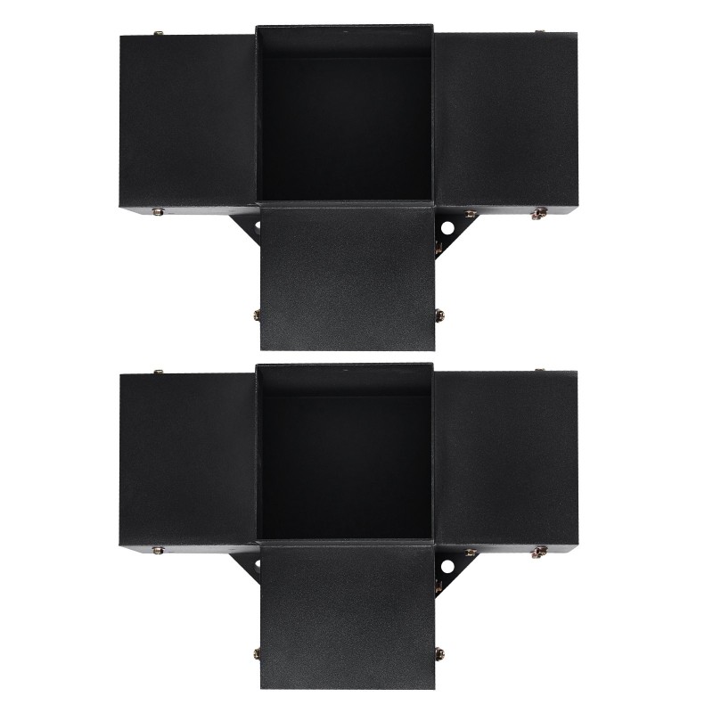 Pergolakulmaraudat nelisuuntaiset hiiliteräksestä 6x6 tuumaa sisämitat 5,6x5,6 2 kpl ulkokäyttöön