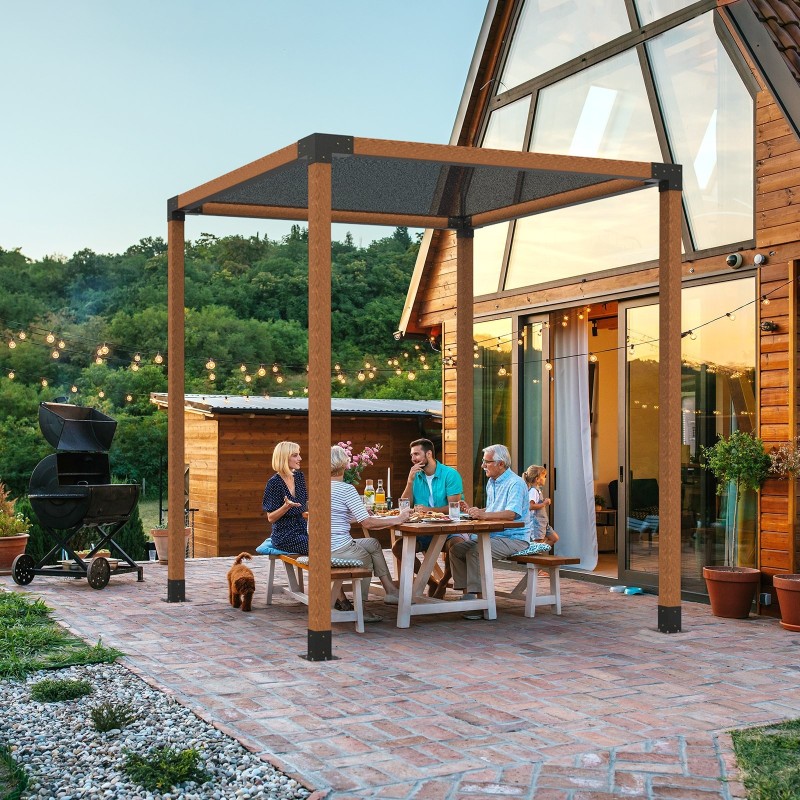 Pergolakulmakiinnikesarja kolmisuuntainen hiiliteräs ulkomitta 10,2x10,2 cm sisämitta 9,1x9,1 cm 4 kpl