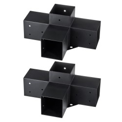 Pergolan teräksinen nelisuuntainen kulmakiinnike 10,2×10,2 cm 2 kpl