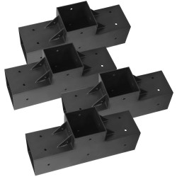 Pergolakannatin hiiliteräs 92x92 millimetriä neljä kappaletta T-muotoinen ulkokäyttöön