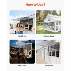 Myyntiluukku alumiiniseos 152×92 cm 6 liukuikkunaa ylösaukeava 85 asteen hyttysverkolla ruokarekkoihin