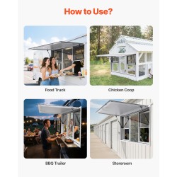 Palveluikkuna alumiiniseos 152x92 cm 6 liukuikkunaa markiisiovi myyntivaunuihin