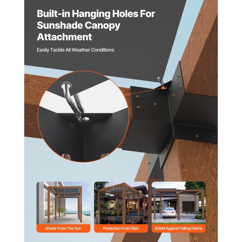 Pergolakulma ja jalustasarja 4x4 sisämitta 3,6x3,6 hiiliteräs 4 kpl