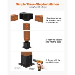 Pergolakulma ja jalustasarja 4x4 sisämitta 3,6x3,6 hiiliteräs 4 kpl