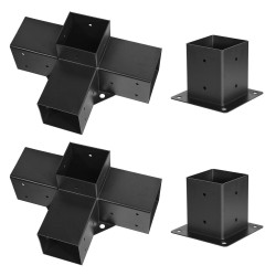 Pergolakulma ja jalustasarja 4x4 sisämitta 3,6x3,6 hiiliteräs 4 kpl