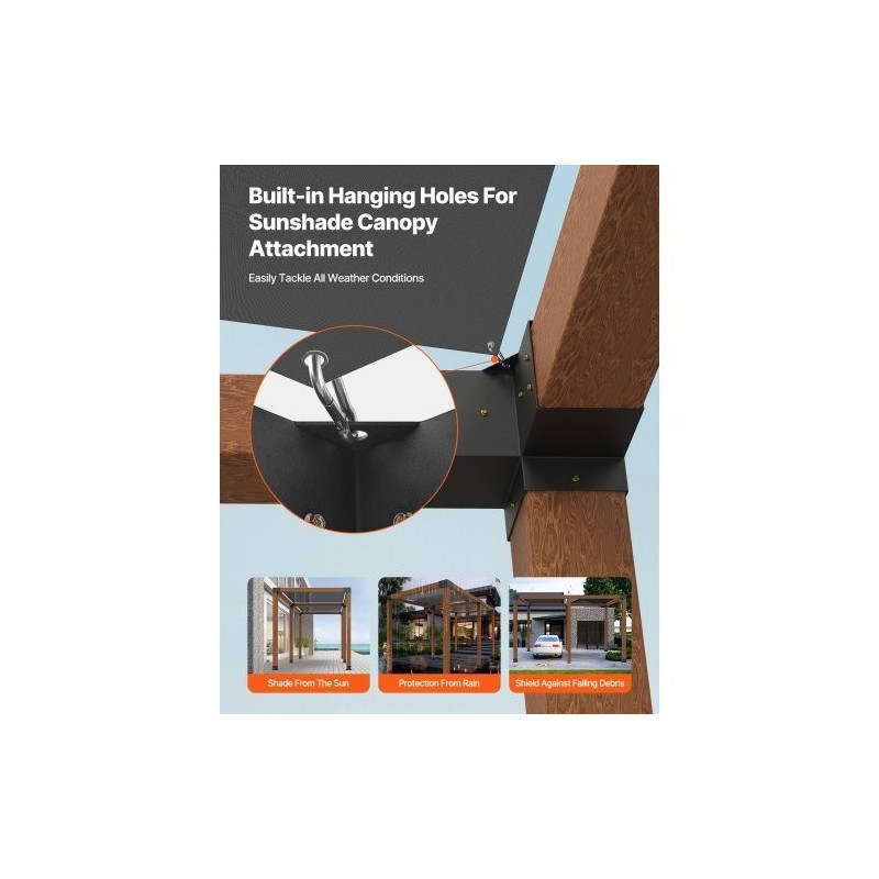 Pergolan kulmarautasarja 6x6 sisämitat 5,6x5,6 2 mm hiiliteräs 8 kpl ulkorakenteisiin