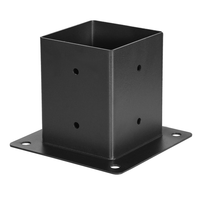 Pergolakiinnikesarja hiiliteräs sisämitat 9,1 x 9,1 cm 4 kulmarautaa 4 jalustaa