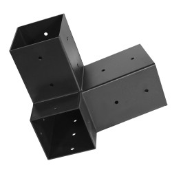 Pergolakulmakiinnikesarja 3 suuntainen hiiliteräs 92x92 mm 8 kpl ruuvit ja pylväiden jalustat