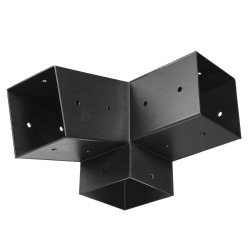 Pergolakulmakiinnikesarja 3-suuntainen hiiliteräs 92x92 mm 8 kpl ruuvit ja pylväiden jalustat