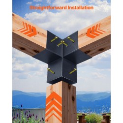 Pergolakannattimet hiiliterästä 92x92 mm tolppiin 14 kpl ulkokäyttöön