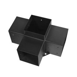 Nelisuuntainen hiiliteräs kulmakiinnikesarja sisämitat 142 x 142 mm 4 kpl pergolaan