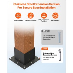Nelisuuntainen hiiliteräs kulmakiinnikesarja sisämitat 142 x 142 mm 4 kpl pergolaan