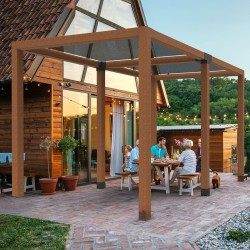 Nelisuuntainen hiiliteräs kulmakiinnikesarja sisämitat 142 x 142 mm 4 kpl pergolaan