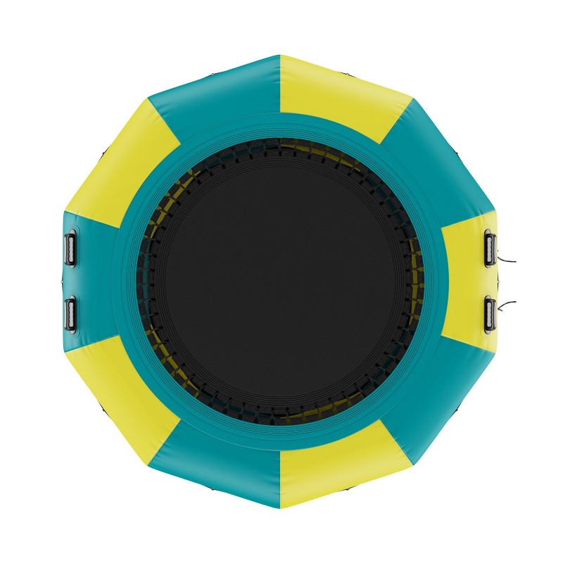 Puhallettava vesitrampoliini 3,1 m paksu PVC-kangas 3-portainen tikas 600 W ilmapumppu