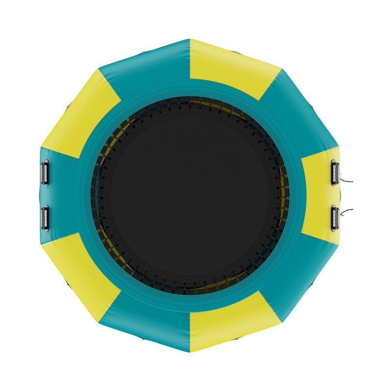 Puhallettava vesitrampoliini 3,1 m paksu PVC-kangas 3-portainen tikas 600 W ilmapumppu