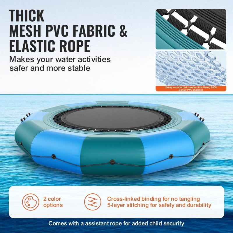 Ilmatäytteinen vesitrampoliini PVC-kangas 3,67-metrinen kolmiportaisella tikkaalla ja sähköpumpulla