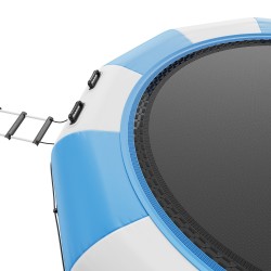 Kelluva vesitrampoliini 4 7 m paksu PVC kangas 600 W ilmapumpulla kolmiaskeliset tikkaat