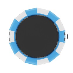 Kelluva vesitrampoliini 4,7 m paksu PVC-kangas 600 W ilmapumpulla kolmiaskeliset tikkaat