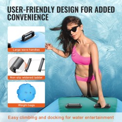 Ilmatäytteinen vesitrampoliini 4,7 m paksu PVC-kangas 3-portaiset tikkaat 600W sähköpumppu