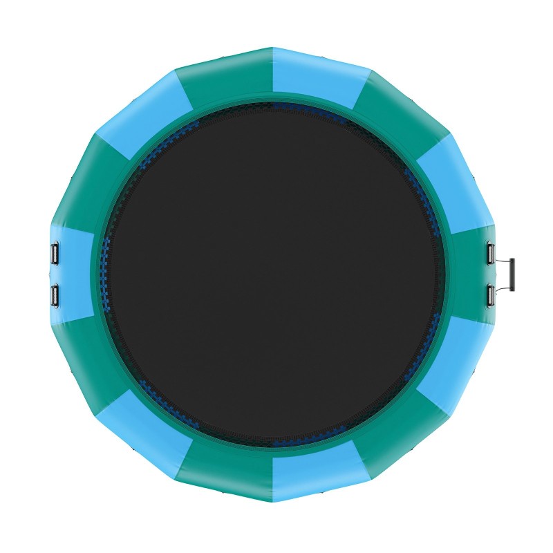 Ilmatäytteinen vesitrampoliini 4,7 m paksu PVC-kangas 3-portaiset tikkaat 600W sähköpumppu