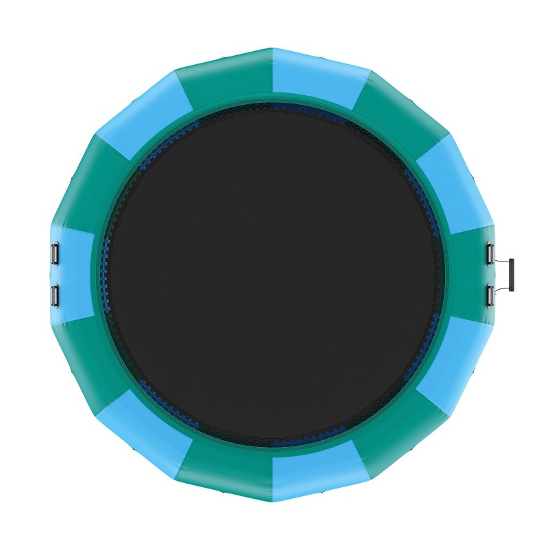 Ilmatäytteinen vesitrampoliini 4,7 m paksu PVC-kangas 3-portaiset tikkaat 600W sähköpumppu