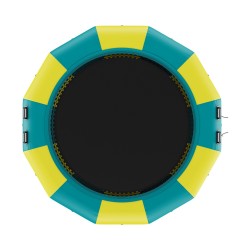 Kelluva vesitrampoliini 4,15 m paksusta PVC-kankaasta kolmiportaiset tikkaat sähköpumpulla