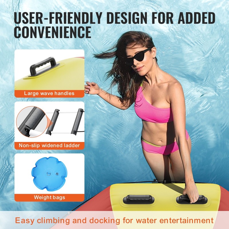 Ilmatäytteinen vesitrampoliini 5,37 metriä PVC-muovi 5-portainen tikas 600 wattin ilmapumppu