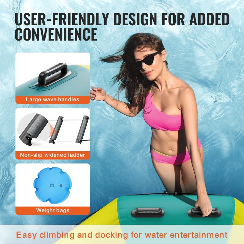 Ilmatäytteinen vesitrampoliini 12 jalan paksu PVC-kangas 600 watin täyttöpumpulla