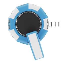 Puhallettava vesitrampoliini 3,1 m paksu PVC-kangas liukumäellä 3-portaisella tikkaalla sähköpumpulla