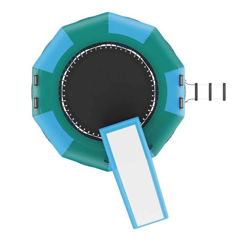 Ilmatäytteinen vesitrampoliini 3,1 metriä paksu PVC-kangas liukumäki kolmiportainen tikas sähköinen ilmapumppu