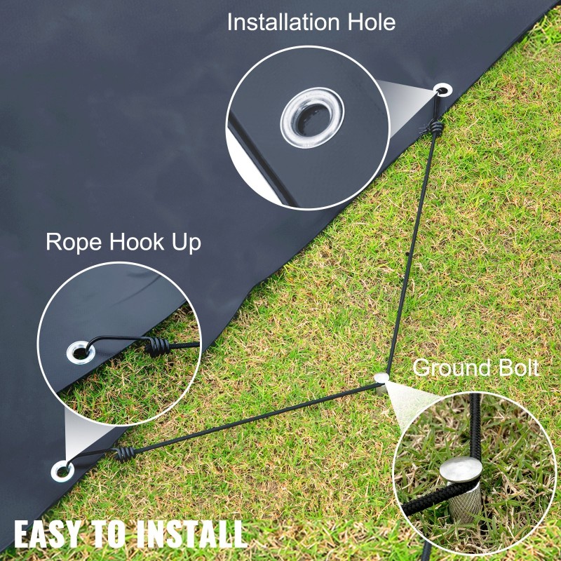 Allaspeite PVC 4x7 m suorakulmainen hiilenharmaa turvapeite