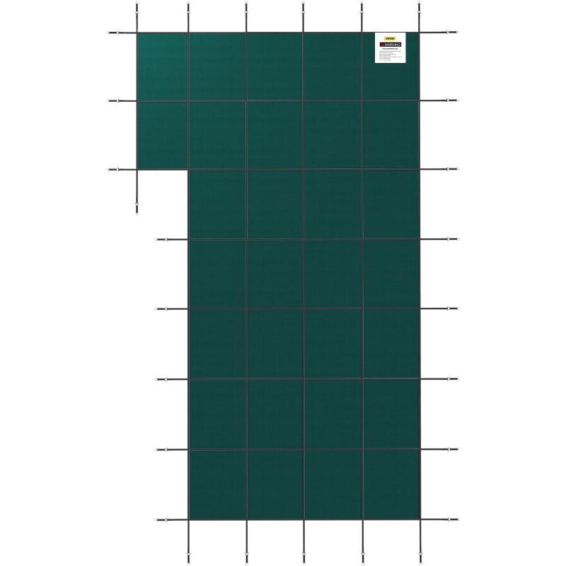 Uima-altaan turvapeite polypropeeniverkko 5,49 x 10,36 m suorakaiteinen vasen porras asennustarvikkeilla