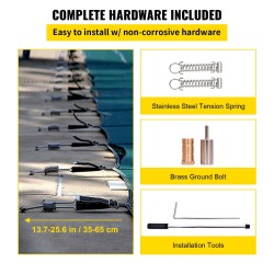 Turvapeite upotetulle uima-altaalle polypropeeni 6,7x12,8 m vihreä verkkopinta keskimmäinen porras 1,2x3,04 m