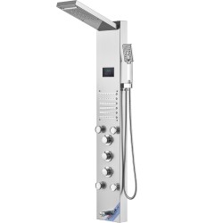 Seinäasennettava suihkupaneeli 304-ruostumattomasta teräksestä 6 suihkutilaa vesivoimainen LED-näyttö 3-toiminen käsisuihku