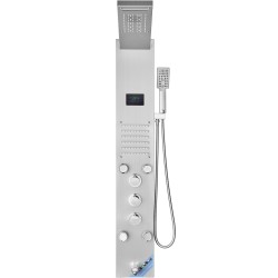 Seinäasennettava suihkupaneeli 304-ruostumattomasta teräksestä 6 suihkutilaa vesivoimainen LED-näyttö 3-toiminen käsisuihku