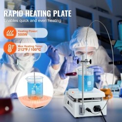 Magneettinen sekoituslevy 2000 millilitraa 0–2000 kierrosta minuutissa 500 watin lämmitys 100 asteeseen