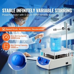 Magneettisekoittaja kuumalevyllä alumiinilevy 3000 ml 380 °C 500 W