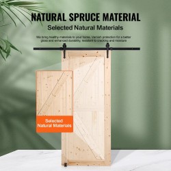 Kuusipuinen liukuovi ja asennussarja 914 x 2134 mm 8-asentoinen lattiaohjuri kahvat