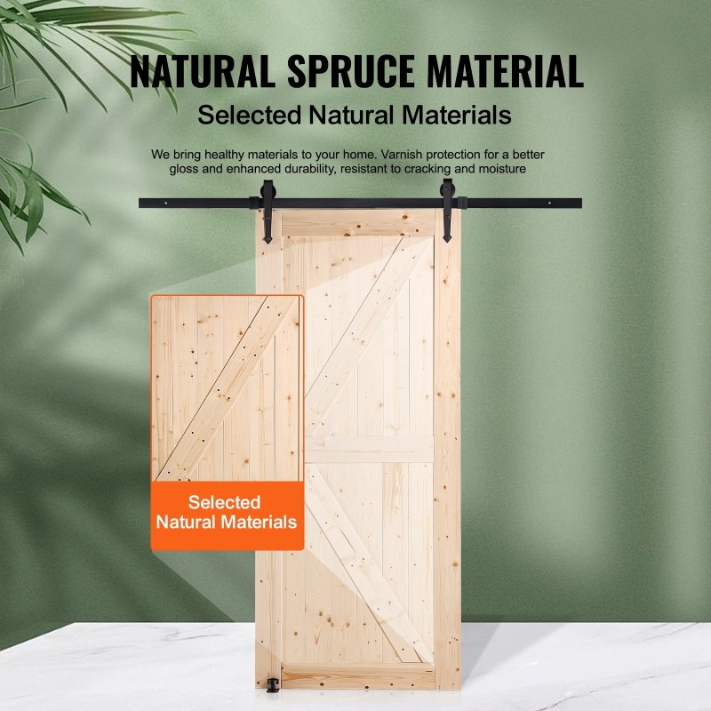 Kuusipuinen liukuovi ja asennussarja 914 x 2134 mm 8-asentoinen lattiaohjuri kahvat