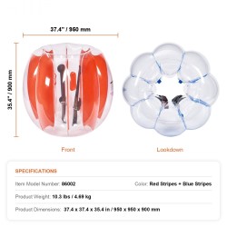 Täytettävät PVC-muoviset törmäyspallot 2 kpl 0,9 m ulkohalkaisija ulkoleikkeihin