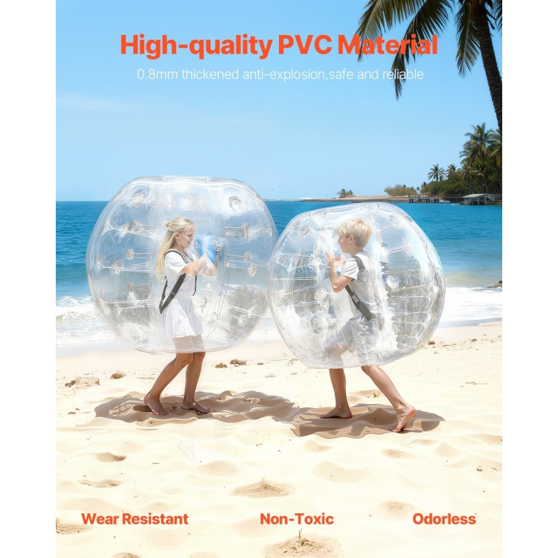 Täytettävät törmäyspallot 2 kpl 0,8 mm PVC halkaisija 1,2 m ulkokäyttöön