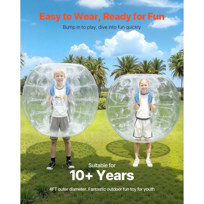 Täytettävät törmäyspallot 2 kpl 0,8 mm PVC halkaisija 1,2 m ulkokäyttöön