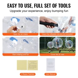 Täytettävä törmäyspallo 0,8 mm PVC halkaisija 1,2 m 1 kpl