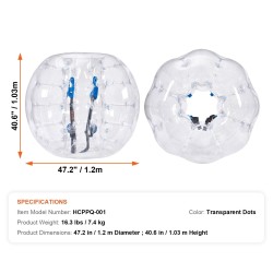 Täytettävä törmäyspallo 0,8 mm PVC halkaisija 1,2 m 1 kpl