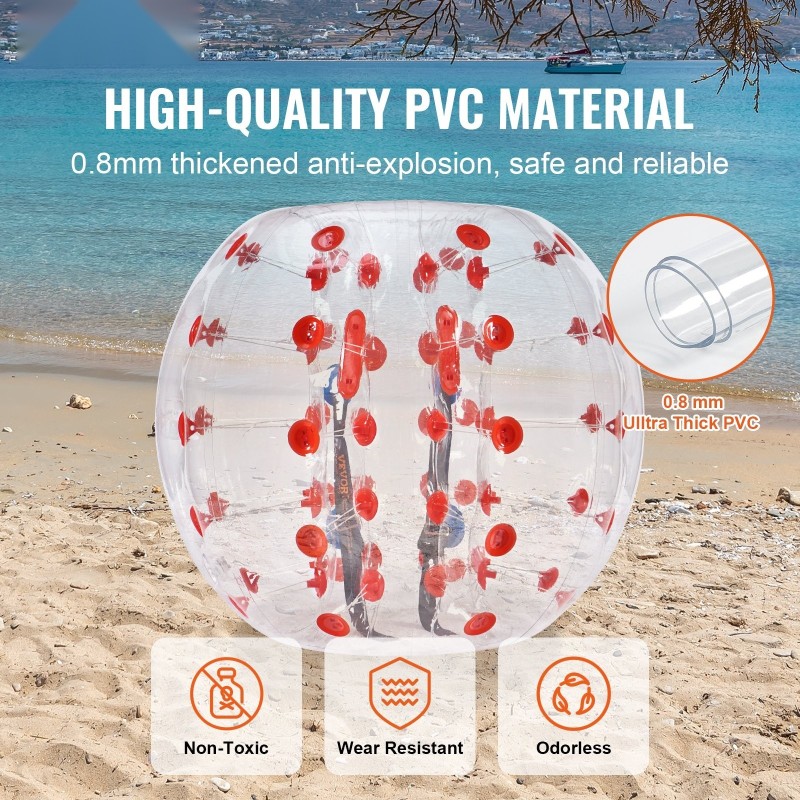 Törmäyspallo 1,2 m PVC 0,8 mm teineille ja aikuisille ulkoleikkeihin