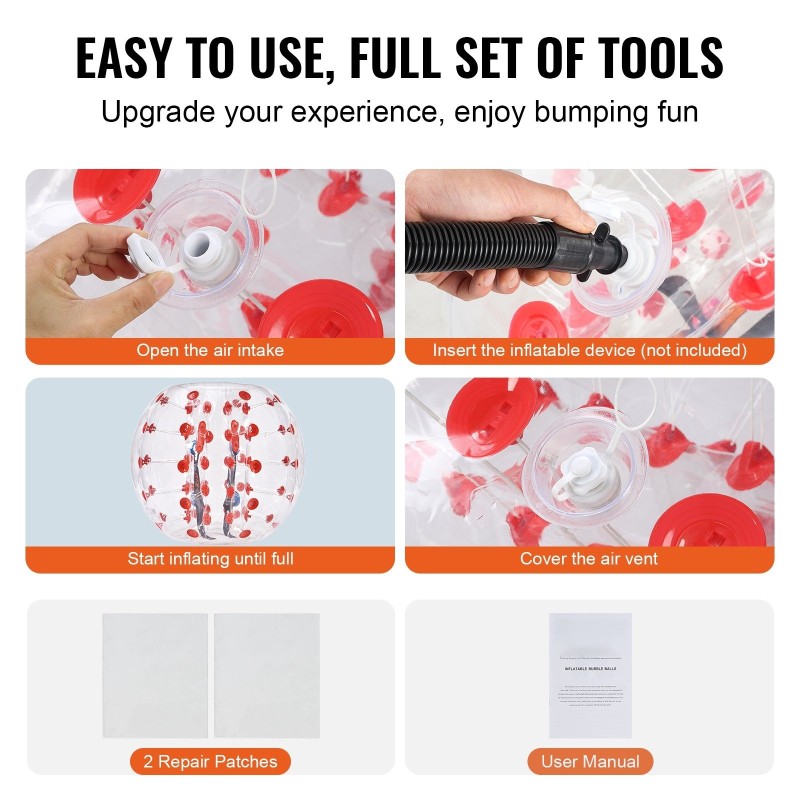 Törmäyspallo 1,2 m PVC 0,8 mm teineille ja aikuisille ulkoleikkeihin