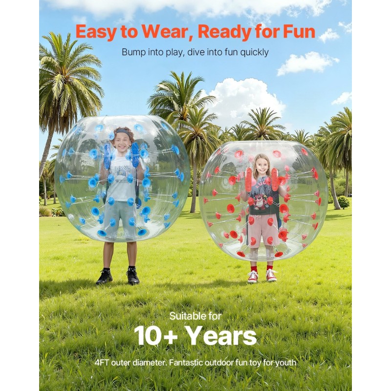 Ilmatäytteiset törmäyspallot 0,8mm PVC 2 kpl 1,2m halkaisija teini-ikäisille ja aikuisille