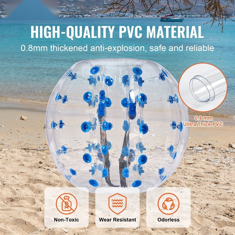 Ilmatäytteinen törmäilypallo PVC 0,8 mm 1,2 m 1 kpl teini-ikäisille ja aikuisille