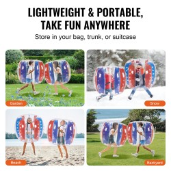 Täytettävät törmäyspallot 2 kpl 0,3 mm PVC-muovia 1,2 m halkaisija ulkopeleihin