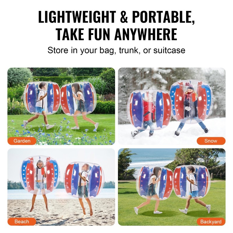 Täytettävät törmäyspallot 2 kpl 0,3 mm PVC-muovia 1,2 m halkaisija ulkopeleihin